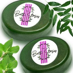 The Bath Stories Set Of 2 Neem Handmade Soap - 90 g Each image 4