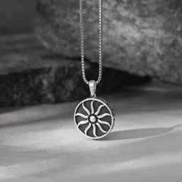 GIVA Men 925 Sterling Silver Rhodium-Plated Sunshine Pendants with Chains-52