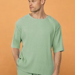 Genzy Men Drop-Shoulder Sleeves Pockets T-shirt-image-89