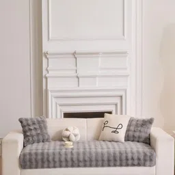 HomeCloud Grey Checked Other 1 Piece Sofa Cover-image-95