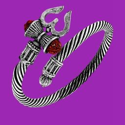 Dynamic Retail Global Men Oxidised Silver-Plated Kada Bracelet-image-70