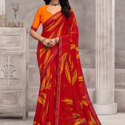 KALINI Ethnic Motifs Poly Chiffon Saree-8