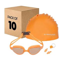 STRAUSS Pack Of 10 Orange-Colroed Anti-Fog Swimming Kit-picture-29