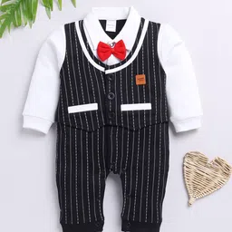 Moms Love Infant Boys Striped Pure Cotton Party Romper-picture-45