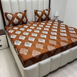 Pure Decor Passion Fur Brown & Black Printed 230 TC Queen Bedsheet Set 2.28 m x 2.54 m-image-78
