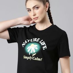 Xtep Women Printed Raw Edge T-shirt-image-45
