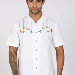 Eszett Men Graphic Printed Spread Collar Cotton Casual Shirt-picture-43