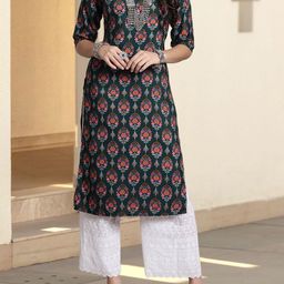 Anouk Rustic Selection Of 3 Geometric Printed Round Neck Straight Kurtas image 4