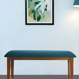 GLOBALLY INDIAN Teal Green 2-Seater Wooden Rectangle Bench-image-31