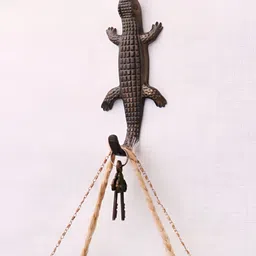 Indianshelf Brown Crocodile Shaped WallHooks-58