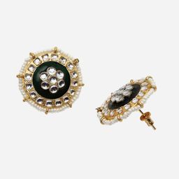Anouk Gold-Plated Cubic Zirconia Studded Circular Shaped Studs image 4