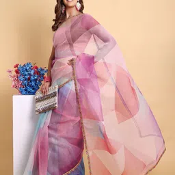 Sarisp Patchwork Organza Saree-image-37