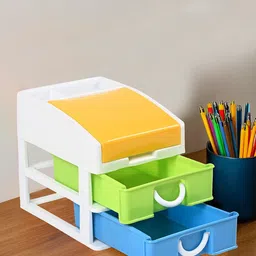 Kuber Industries White 3-Tier Drawer Organisers-32