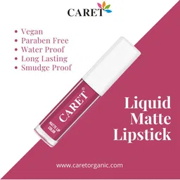 CARET ORGANIC Set Of 5 Super-Pigmented Matte Lipsticks - 2 ml Each - 2-4-8 image 3