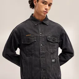 THE BEAR HOUSE Men Washed Denim Jacket with Embroidered-picture-6