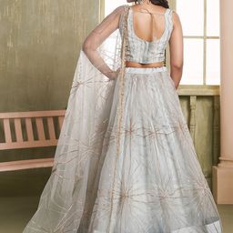 DIVASTRI Embellished Thread Work Semi-Stitched Lehenga & Unstitched Blouse With Dupatta image 2