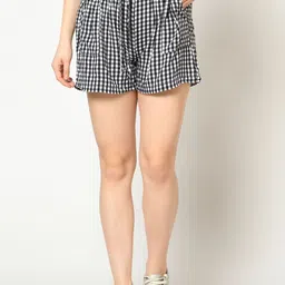 SQew Women Checked High-Rise Technology Shorts-picture-17
