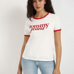 Tommy Hilfiger Women Typography Applique T-shirt-image-53