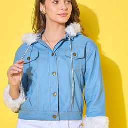 DIMPY GARMENTS Women Lightweight Crop Denim Jacket-image-24