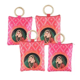 Kuber Industries Unisex 4 Pcs Silk Hand Bags Accessory Gift Set-44