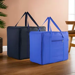 Aura Navy Blue & Black 2 Pieces Storage Attachi Bags With Handles-39