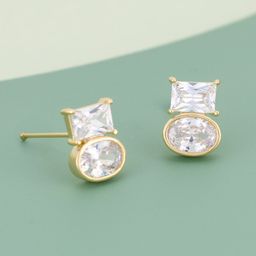 Kushal's Fashion Jewellery Gold-Plated Classic Zircon Studs Earrings-37