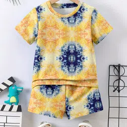 YK Boys Printed Round Neck Short Sleeves T-Shirt And Short-image-46