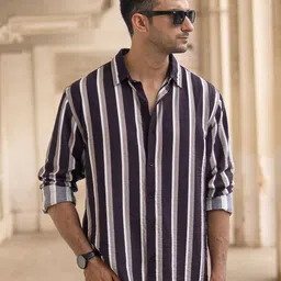 Powerlook Men Striped Spread Collar Casual Shirt-image-23