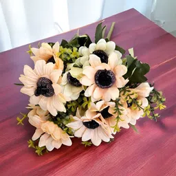 Art Street Orange & Green 2 Pieces Sunflower Artificial Flowers-5