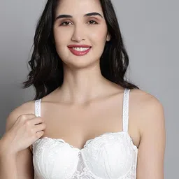 MAKCLAN Floral Medium Coverage Underwired Lightly Padded Anti Odour Balconette Bra-image-2