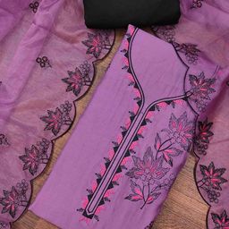 KIMISHA Floral Embroidered Thread Work Unstitched Dress Material-image-106