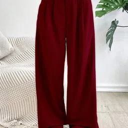 RAJOVATI Women Loose Fit Pleated Trousers-picture-24