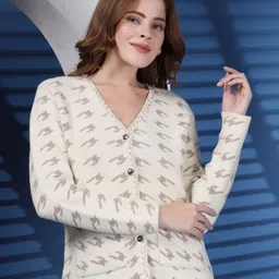 Thirty Threads Women Printed Woollen Cardigan-picture-3