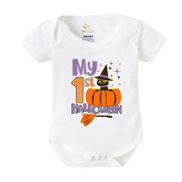 Babywish Infants Halloween Printed Half Sleeve  Bodysuit-image-98