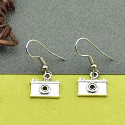 HIGH TRENDZ Girls German Silver-Plated Oxidised Contemporary Drop Earrings-14