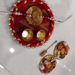 Nutts Designer Rakhi With Pooja Plate Roli Chawal & Rakhi Gifts Set-image-85