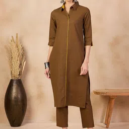 Anouk Women Regular Pure Cotton Kurta with Trousers-15