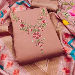 Blissta Floral Printed Sequence Embroidered Unstitched Dress Material-image-11