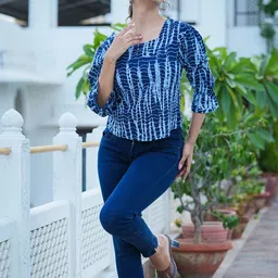 IKRASS Women Tie and Dye Print Cotton Top-26