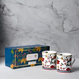 India Circus Swing White 2 Pieces Printed 22K Gold Plating Ceramic Glossy Mugs 350ml-image-47