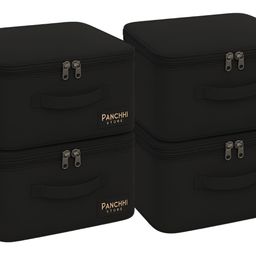 Panchhi Store Black 4 Pieces Drawer Organiser-36