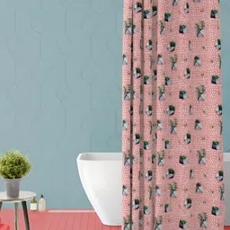 ArtzFolio Peach & Green Waterproof Shower Curtain-image-73