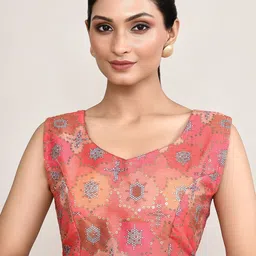 Manu Designer Embroidered Saree Blouse-image-1