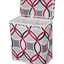Premsons White & Red Laundry Basket Storage-52