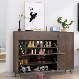 HEXA RED Brown 4-Layers Engineered Wood Sturdy and Stylish Shoe Rack-22