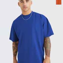 Organic Chics Men Pack of 2 Bio Finish Solid Round Neck Pure Cotton Relaxed Fit T-shirts-picture-11