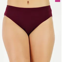GOTO Pack Of 2 Hipster Briefs Cotton lycra Solid Penty Pink Wine-image-44
