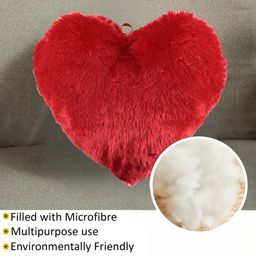 Kuber Industries 4Pcs Red Pre-Filled Plushie Cushions image 4