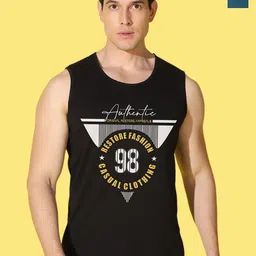 WOOSTRO Pack Of 2 Printed Combed Cotton Gym Vests VWS26(ALONE PEACOCK)(98 BLACK)-image-71