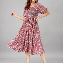 Jash Creation Floral Print Applique Fit & Flare Maxi Dress-picture-28